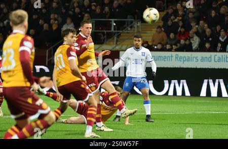 Hamza Igamane erzielte sein 2. Tor während des William Hill Premiership-Spiels in Fir Park, Motherwell. Bilddatum: Sonntag, 29. Dezember 2024. Stockfoto