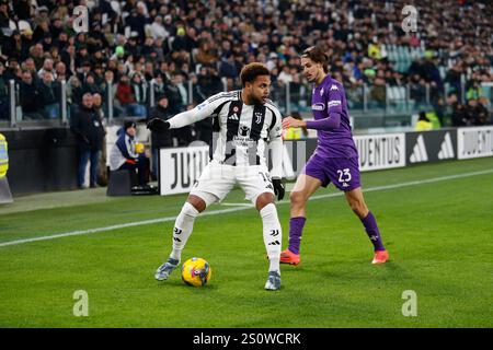 Turin, Italien. Dezember 2024. Weston McKennie von Juventus FC während der italienischen Saison A 2024/25, Fußballspiel zwischen Juventus FC und ACF Fiorentina am 29. Dezember 2024 im Allianz Stadium, Turin Italien. Quelle: Nderim Kaceli/Alamy Live News Stockfoto