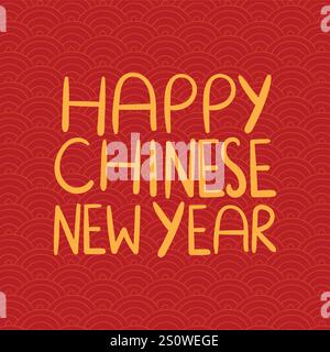 Illustration Zum Chinesischen Neujahrsfest 2025. Happy Lunar Year 2025 Doodle Stock Vektor