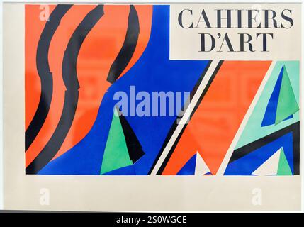 Cover der Deluxe-Ausgabe des Albums der Zeichnungen Cahiers d'Art, 1936 Nr. 3-5, 1936, Schablone aus der Originalcollage, Henri Matisse (1869-1954) Stockfoto