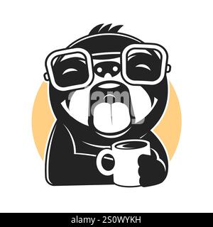 Niedliches Vektor-Faultier mit Coffee Time Schriftzug. Kann für Karten, Flyer, Poster und T-Shirts verwendet werden. Stock Vektor