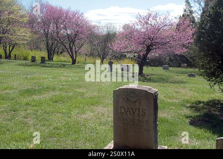 Lynchburg, VA, USA. Alte Grabsteine auf dem Altstadtfriedhof. Stockfoto