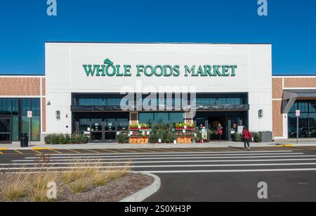 Eingang des Whole Foods Market Store von außen Stockfoto