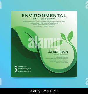 Hintergrund des Umwelttages oder Poster mit grünem Vektorhintergrund Stock Vektor