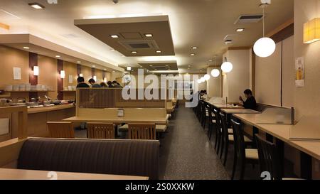 Dezember 2024 Frühstückslokal in der Nähe der Yawata Station, Kitakyushu City, Präfektur Fukuoka. Stockfoto