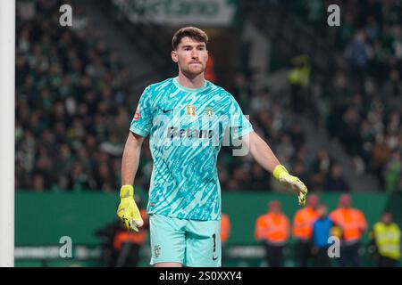 Lissabon, Portugal. Dezember 2024. Franco Israel von Sporting CP in Aktion während des Fußballspiels Liga Portugal Betclic zwischen Sporting CP und SL Benfica im Estadio Jose Alvalade in Lissabon, Portugal. 29/12/2024 Credit: Brazil Photo Press/Alamy Live News Stockfoto