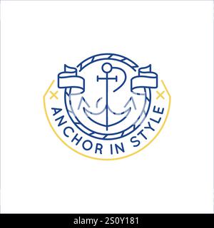 Einfaches Logo mit Ankersymbol Stock Vektor
