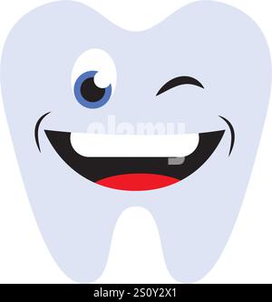 Happy Tooth-Logo oder Icon-Design Stock Vektor