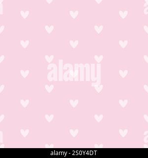 Einfaches rosafarbenes Herz nahtloses Muster Design, Liebe Hintergrund Vektor Stock Vektor