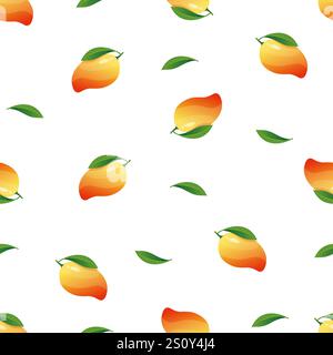 Einfaches, nahtloses Design mit Mangobruchten Stock Vektor