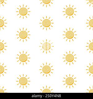 Einfacher niedlicher Sonnenmuster Vektor Stock Vektor