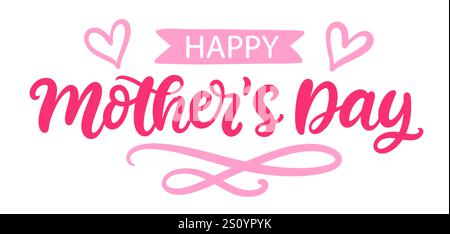 Happy Mothers Day Gruß mit Handschrift Stock Vektor