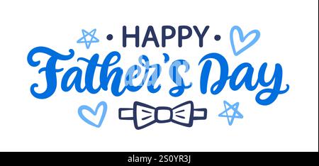 Happy Vathers Day Gruß mit Handschrift Stock Vektor