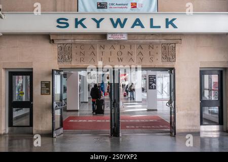 Der Skywalk am Bahnhof Toronto Union, Toronto, Kanada Stockfoto