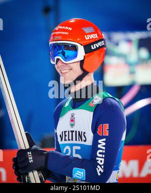 Stephan LEYHE, GER bei der Flugaktion 73. Vier-Schanzentournier Skispringen am 28. Dezember 2024 in der Schattenbergschanze ORLEN Arena in Oberstdorf, Bayern, Deutschland, Fotograf: Peter Schatz Stockfoto