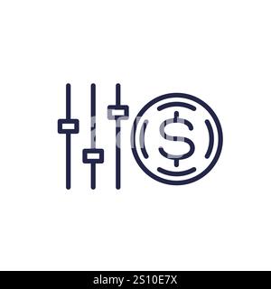 Flexibles Preissymbol, dynamischer Preispositionsvektor Stock Vektor