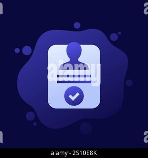 Konto verifiziert Symbol, Vektordesign Stock Vektor