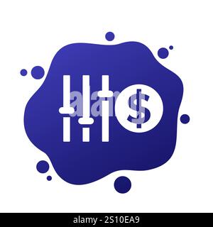 Flexibles Preissymbol, dynamischer Preisvektor Stock Vektor