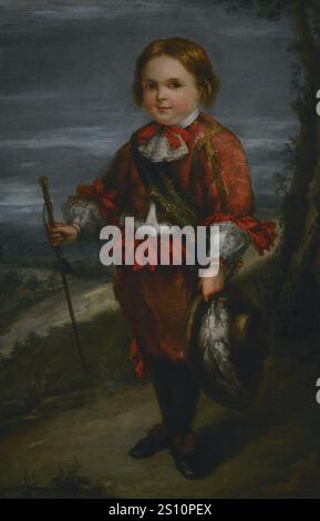 Leonardo Alenza y Nieto (1807-1845). Spanischer Maler. Porträt eines Jungen im Stil des 17. Jahrhunderts, ca. 1840. Öl auf Leinwand, 110,4 x 72,8 cm. Prado-Museum. Madrid. Spanien. Stockfoto