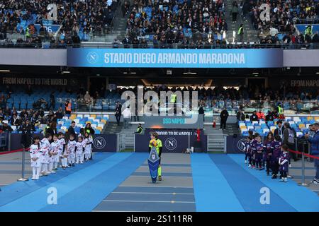 Neapel, Italien. Dezember 2024. Während des Fußballspiels der Serie A zwischen Neapel und Venezia im Diego Armando Maradona Stadium in Neapel, süditalien - Sonntag, 29. Dezember 2024. Sport - Fußball . (Foto: Alessandro Garofalo/LaPresse) Credit: LaPresse/Alamy Live News Stockfoto