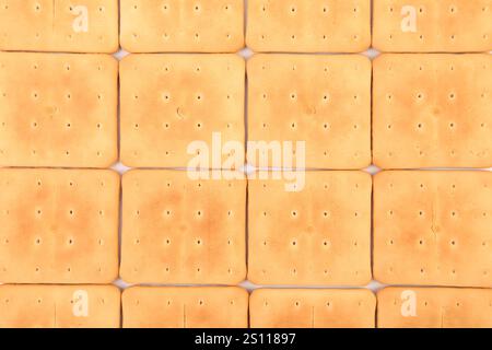 Hintergrund des Salznatron-Crackers. WClose Up. Stockfoto