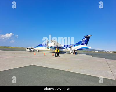 Air St. Pierre Flugzeug auf dem Asphalt in St. John's, Neufundland & Labrador, Kanada Stockfoto