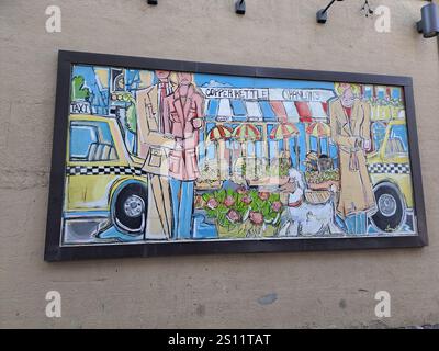 Wandgemälde von O'Hanlon's Copper Kettle Restaurant in Regina, Saskatchewan, Kanada Stockfoto