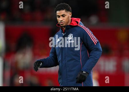 Manchester, Großbritannien. Dezember 2024 30. Marcus Rashford von Manchester United ist zurück in der Spieltagskader während des Premier League-Spiels Manchester United gegen Newcastle United in Old Trafford, Manchester, Vereinigtes Königreich, 30. Dezember 2024 (Foto: Craig Thomas/News Images) in Manchester, Vereinigtes Königreich am 30. Dezember 2024. (Foto: Craig Thomas/News Images/SIPA USA) Credit: SIPA USA/Alamy Live News Stockfoto