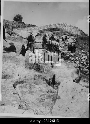 Ausgrabungen am Ophel. Verlauf der alten Stadtmauer Stockfoto