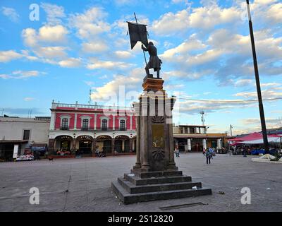 Otumba, Edomex, Mexiko - 14. Februar 2024: Otumba, magische Stadt im Bundesstaat Mexiko, wichtig für Esel, Obsidian und Pulque Stockfoto