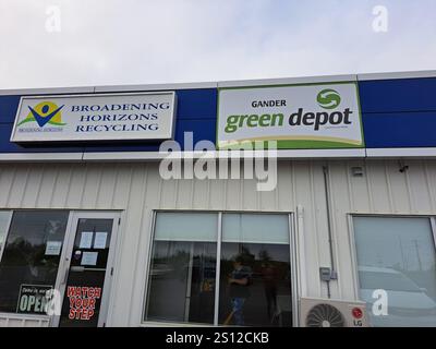 Green Depot Schild an der Magee Road in Gander, Neufundland & Labrador, Kanada Stockfoto