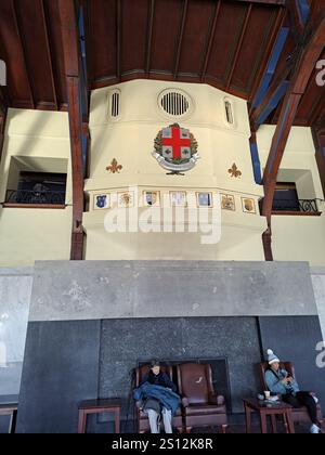 Montreals Wappen Concordia Salus im Chalet du Mont-Royal in Montreal, Quebec, Kanada Stockfoto