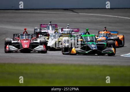 ROMAIN GROSJEAN (77) aus Genf, Schweiz, fährt während des Sonsio Grand Prix auf dem Indianapolis Motor Speedway IN. Stockfoto