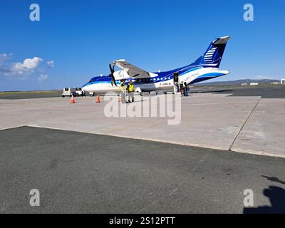 Air St. Pierre Flugzeug auf dem Asphalt in St. John's, Neufundland & Labrador, Kanada Stockfoto