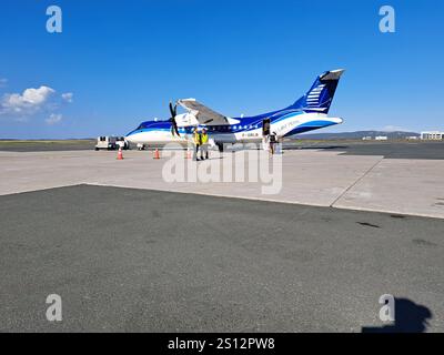 Air St. Pierre Flugzeug auf dem Asphalt in St. John's, Neufundland & Labrador, Kanada Stockfoto