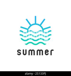 Design-Vorlage Für Ocean Sun Waves-Logo Stock Vektor