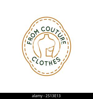 Einfaches Logo mit Couture-Symbol Stock Vektor