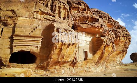 Nabatäische Grabstätte in Al Ula, Saudi-Arabien, Al Ula Stockfoto