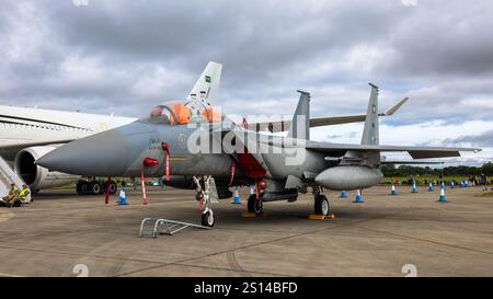 Royal Saudi Air Force - Boeing F-15SA Eagle, statisch auf der Royal International Air Tattoo 2024. Stockfoto