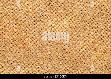 Ein Stück Jute-Tuch, Makro, Draufsicht. Stockfoto