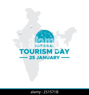 Nationaler Tourismus Tag Vektor Illustration, nationaler Tourismus Tag Social Media Post .internationaler Tourismus Tag Poster Design Handschrift . Stock Vektor