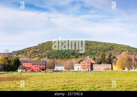 Pittsfield, MA USA - 19. Oktober 2017: Hancock Shaker Village bringt die Shaker Street in den Berkshires im Westen von Massachusetts Stockfoto