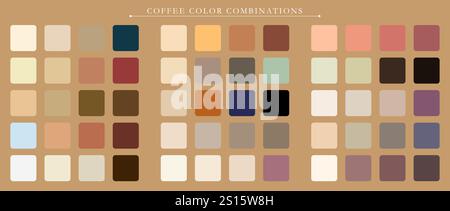 Farbpalette. Vorlage für Trendfarbpalette. FIT für Modedesigner, Unternehmen und Farben Unternehmen. Übereinstimmungskombinationen. Stock Vektor