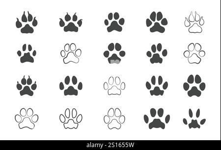 Hundepfote Silhouette, Hundepfote Clipart, Hundepfote Symbol, Hundepfote Symbol, Hundepfote Symbol, Hundepfote Silhouette, Vektorillustration Hundepfote Stock Vektor