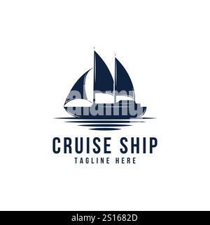 Schifffahrt, Kreuzfahrt und Marine Logo Design Inspiration Vektor Stock Vektor