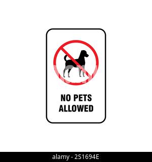 Haustiere sind nicht erlaubt, Schild mit Illustration Stock Vektor