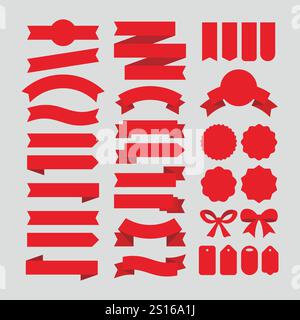 Leere rote Bändchen-Entnahmepackung Stock Vektor