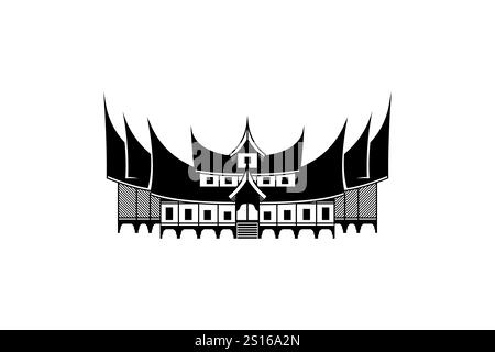 rumah Gadang Silhouette Illustration Vektor Stock Vektor