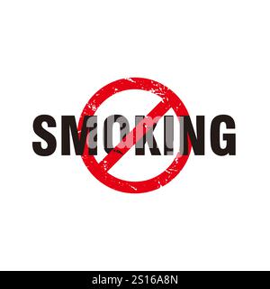 Mit rotem Grunge-Verbotsschild aufhören zu rauchen Stock Vektor