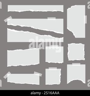 Satz leeres Vektorelement aus gerissenem Papier Stock Vektor